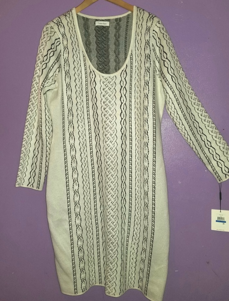 Calvin Klein Black & White/Gray Dress (NEW)